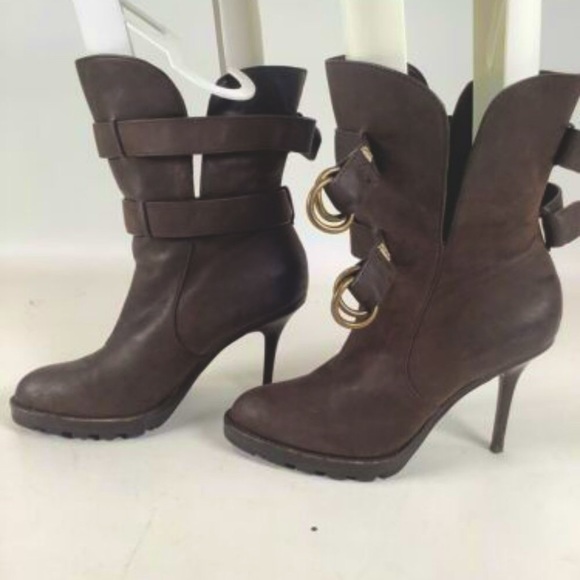 BLACK FRIDAY 35% SALE! Coach Thelma Espresso Brown Leather Mid Calf Boots 8 Wmns - Picture 5 of 8